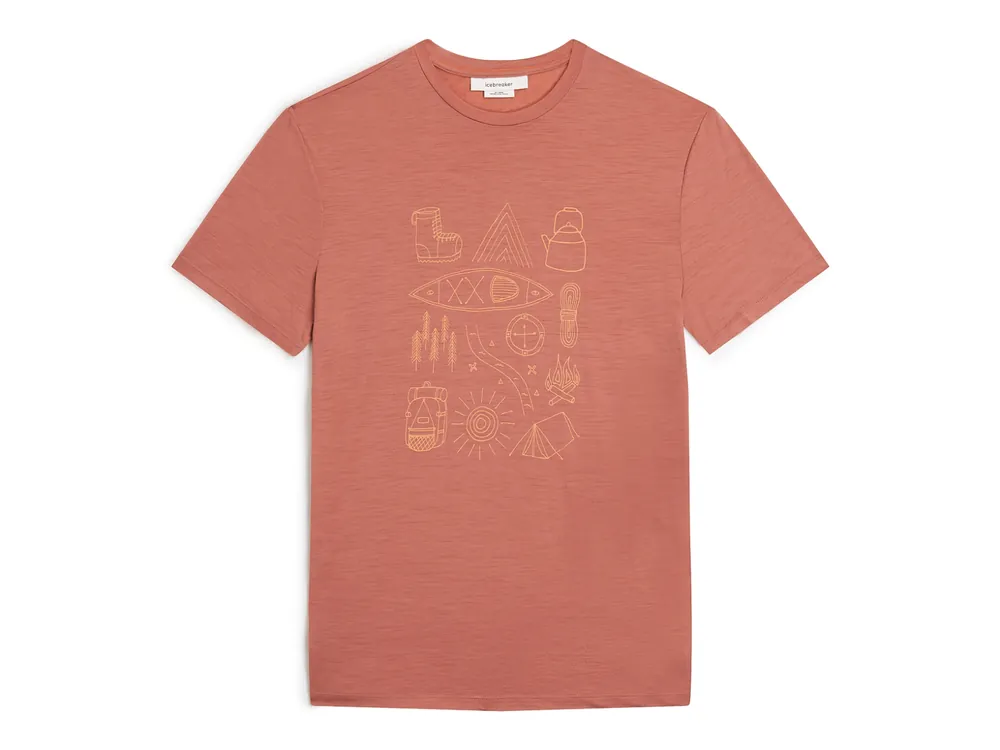 Icebreaker Mens Merino 150 Tech Lite SS Tee Camp Essentials, Cedar Wood Cenově Výhodný