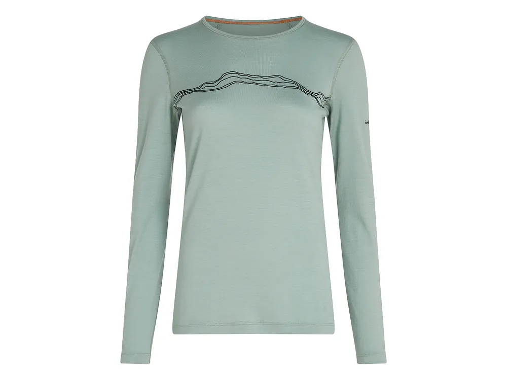 Must-Have Icebreaker Wmns 200 Oasis LS Crewe Mountain Pulse, Moss - dámské triko
