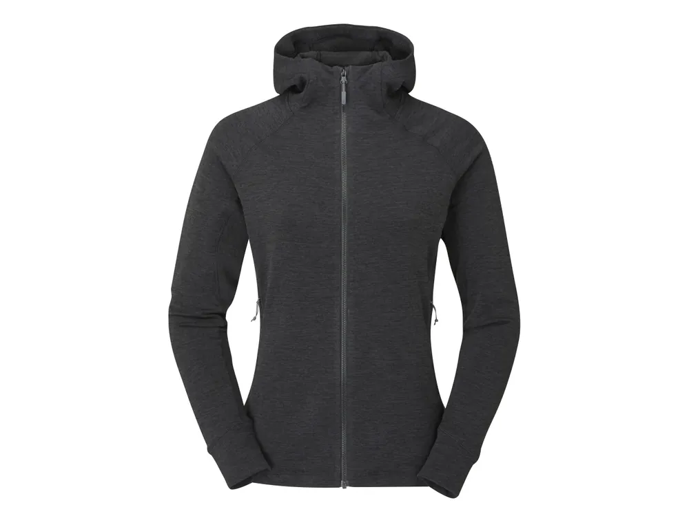 Rab Womens Nexus Hoody, black - dámská střední vrstva Akční Nabídka