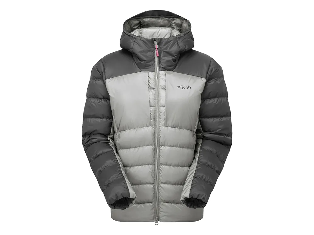 Levný Rab Womens Cirrus Ultra Hoody Jacket, Graphene/Light Zinc - dámská zimní bunda