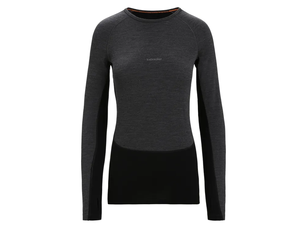 Icebreaker Wmns ZoneKnit 260 Merino LS Crewe, Jet Heather/Black Výprodej