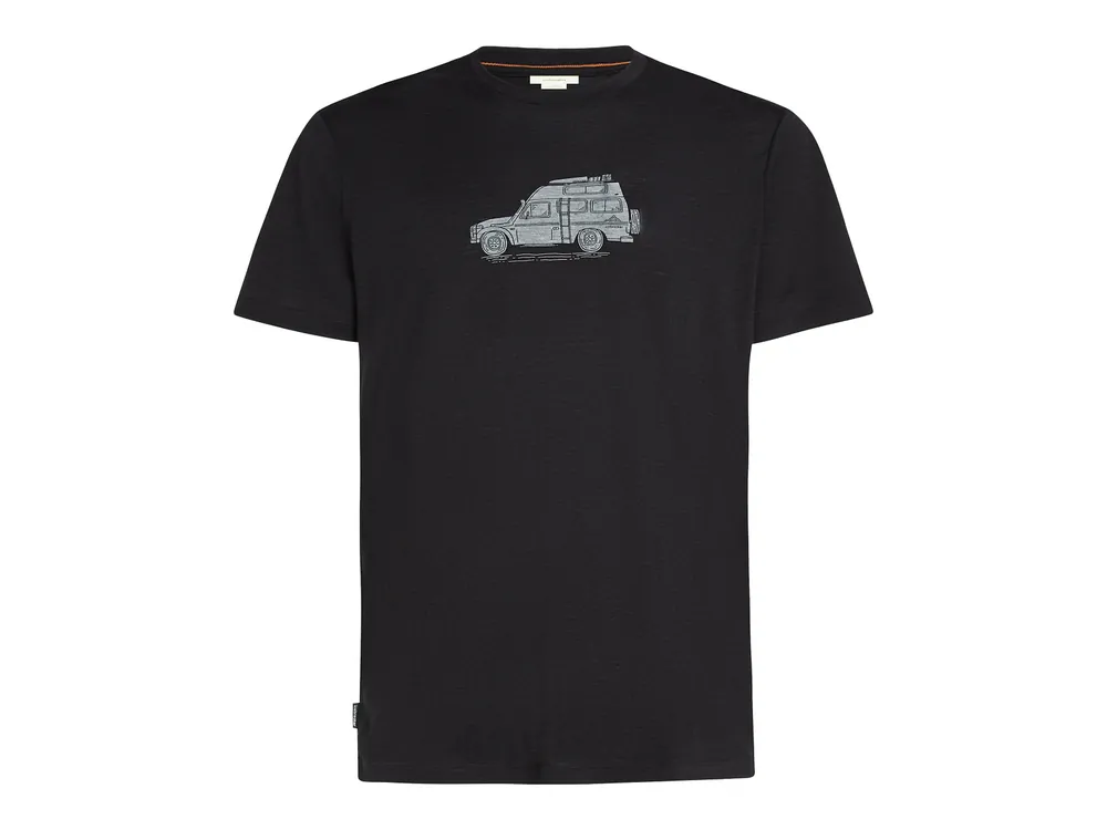 Zlevněný Icebreaker Mens Merino 150 Tech Lite SS Tee Cosy Camper, Black
