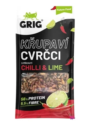Grig Křupaví cvrčci Chilli & Lime 13 g Nízká Cena