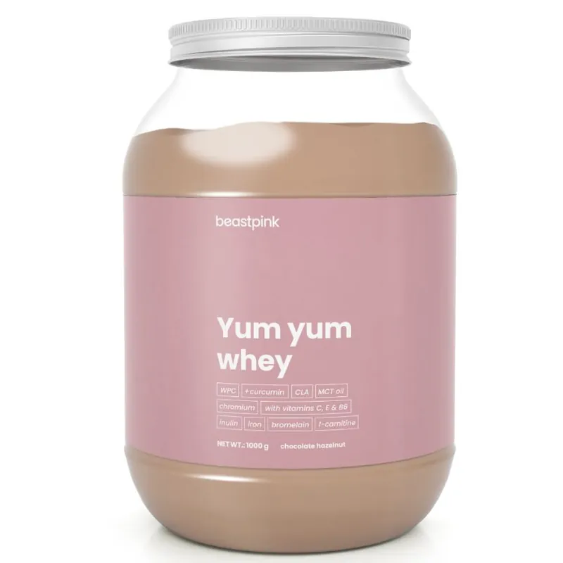 GymBeam Yum Yum Whey - Beast Pink protein 1000g čokoláda lískový oříšek Vrácení Zdarma