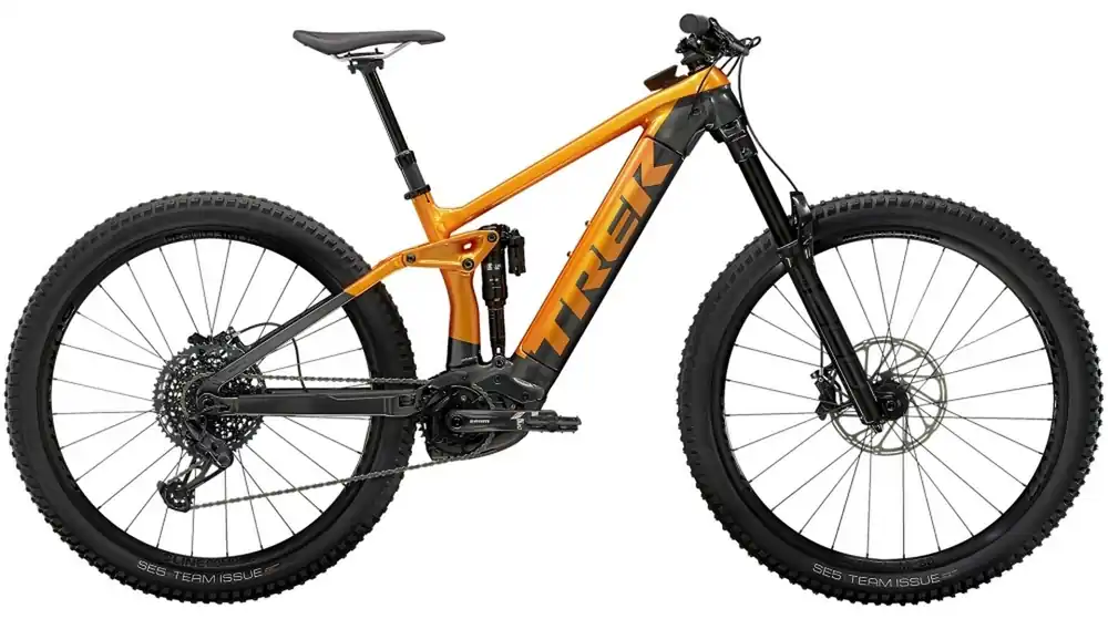 Výprodej Celoodpružené elektrokolo Trek Rail 9 GX Factory Orange/Lithium Grey