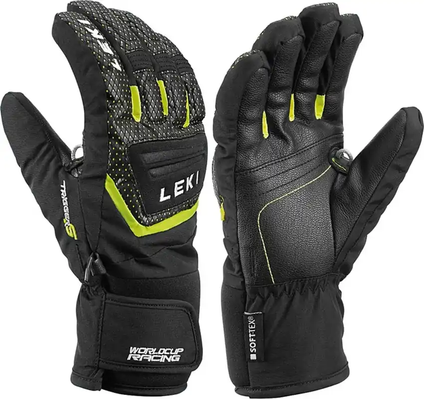 Lyžařské rukavice Leki WC S Junior black/ice lemon Nová Kolekce