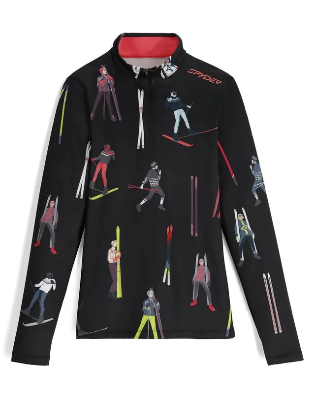 Mikina Spyder Vivid 1/2 Zip Vintage Vibes Black Hit Sezóny