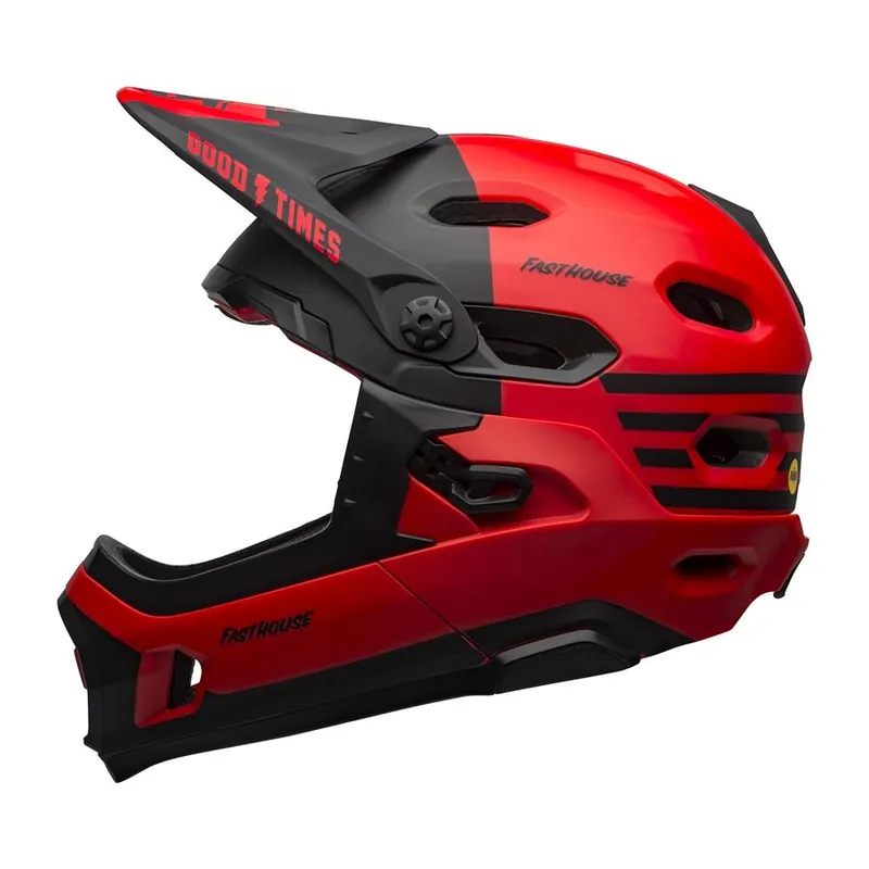 Originální Cyklistická helma Bell Super DH Spherical Mat/Glos Red/Black Fasthouse