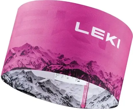 LEKI XC Headband neonpink-white, sportovní čelenka Časově Omezené
