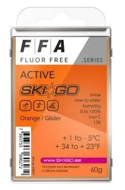 Zlevněný SKI-GO FFA Active 60g, Orange, +1°C až -5°C, bezfluorový parafín