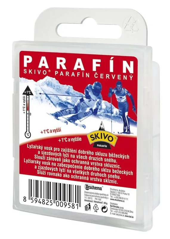 SKIVO Parafín červený, 40 g, lyžařský skluzný vosk Hit Sezóny