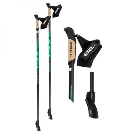EXEL SPORT, Black/Green, Nordic walking hůlky Nejlepší Volba
