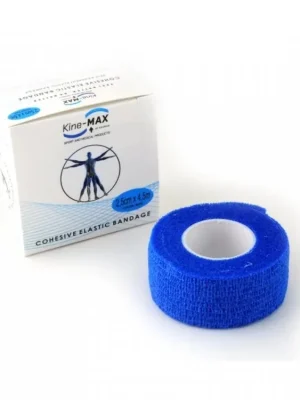 KINE-MAX COHESIVE ELASTIC BANDAGE - elastické samofixační obinadlo 2,5cm × 4,5m, modré Nejlepší Volba