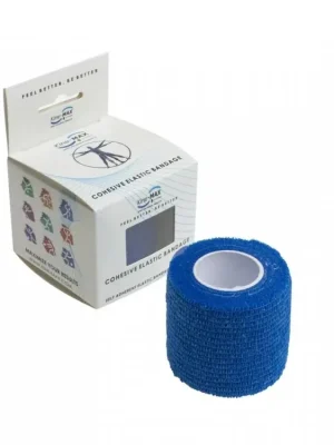 KINE-MAX COHESIVE ELASTIC BANDAGE - elastické samofixační obinadlo 5cm × 4,5m, modré Tovární Cena