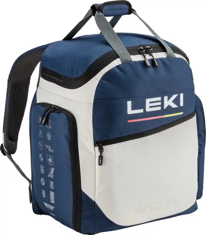 Akce LEKI Vak na lyžařské boty WCR / 60L, tmavý denim-červená-modrá, 50 x 40 x 30 cm