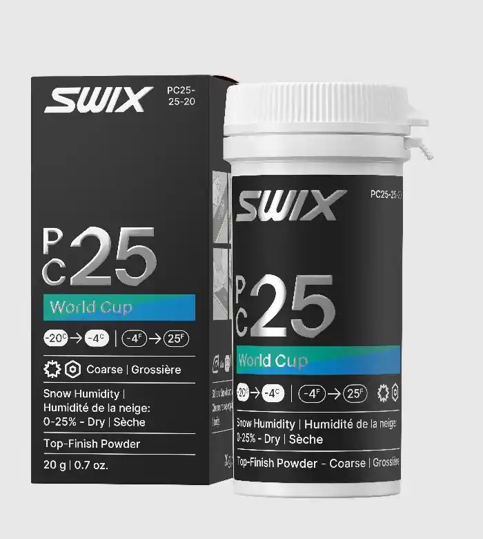 Speciální Cena SWIX PC25 WC Hrubozrnný Suchý Skluzný Vosk, -4°C/-20°C, 20 g, Prášek bez Fluoru