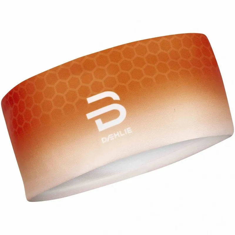 BJORN DAEHLIE Headband Polyknit Print, oranžová sportovní čelenka s bílými prvky Super Cena