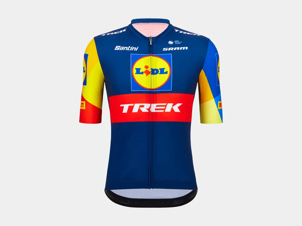 Santini Lidl-Trek Replica Race W Jersey S tmavě modrá/žlutá Časově Omezené