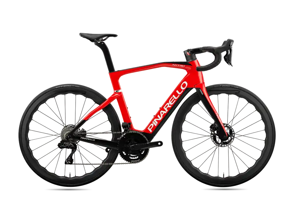 Cenově Výhodný Pinarello NYTRO ROAD E9 SHIMANO Dura Ace Di2 2x12 DB (Nytro) 500 červená/černá
