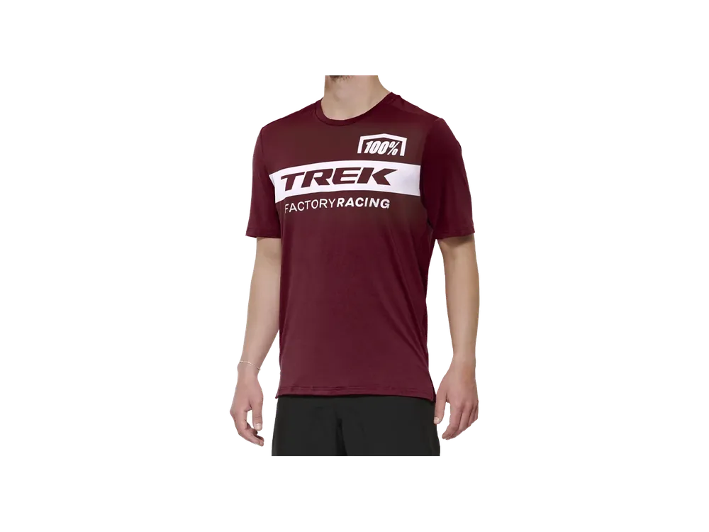 Akce Trek Dres s krátkým rukávem 100% Factory Racing MTB XL tmavě červená