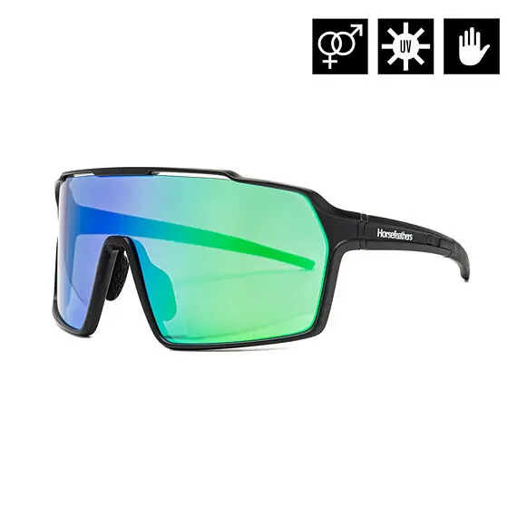 Cyklistické brýle Horsefeathers Neutron - matt black/mirror green Super Cena