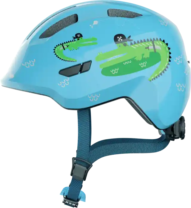 Must-Have Dětská cyklistická helma Abus Smiley 3.0 Blue Croco - Velikost M 50 - 55 cm obvod hlavy