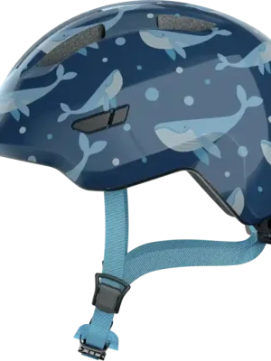 Autentický Dětská cyklistická helma Abus Smiley 3.0 Blue Whale - modrá - Velikost S 45-50 cm obvod hlavy