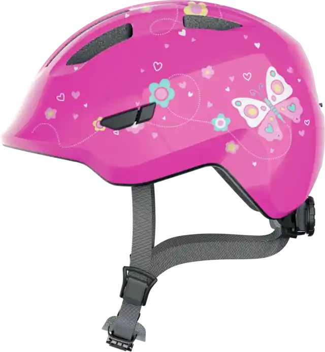 Jen Po Omezenou Doba Dětská cyklistická helma Abus Smiley 3.0 Pink Butterfly - růžová - Velikost M 50 - 55 cm obvod hlavy
