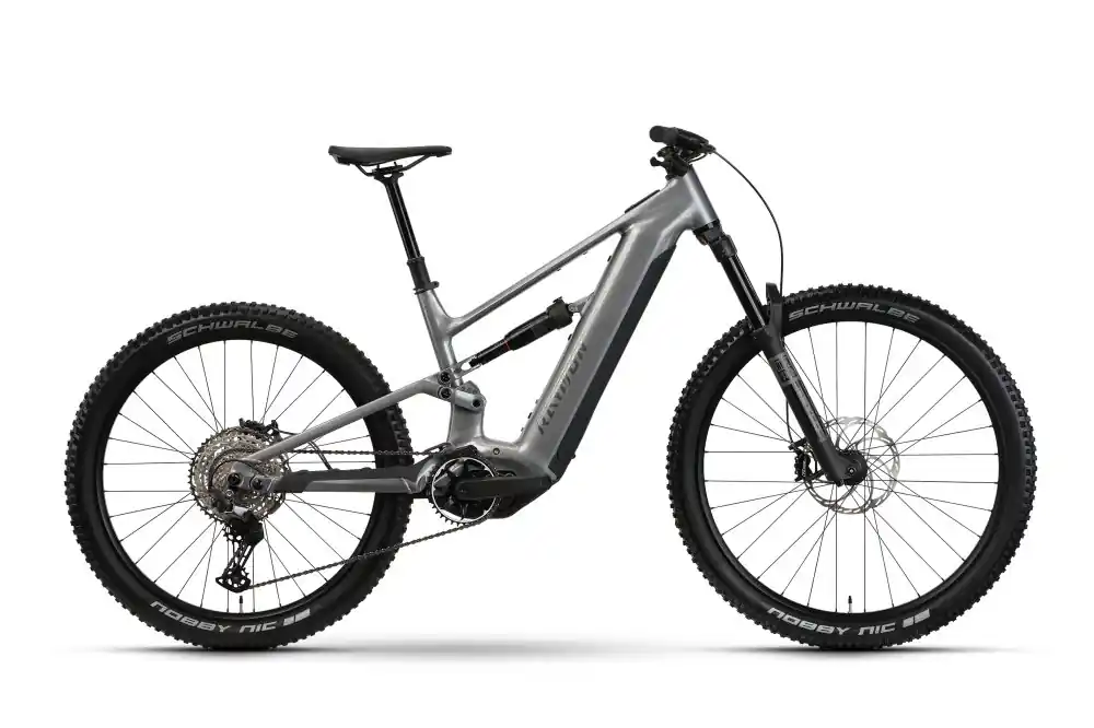 Sleva Celoodpružené horské elektrokolo Raymon Ravor Comp Dark Silver - Velikost XL