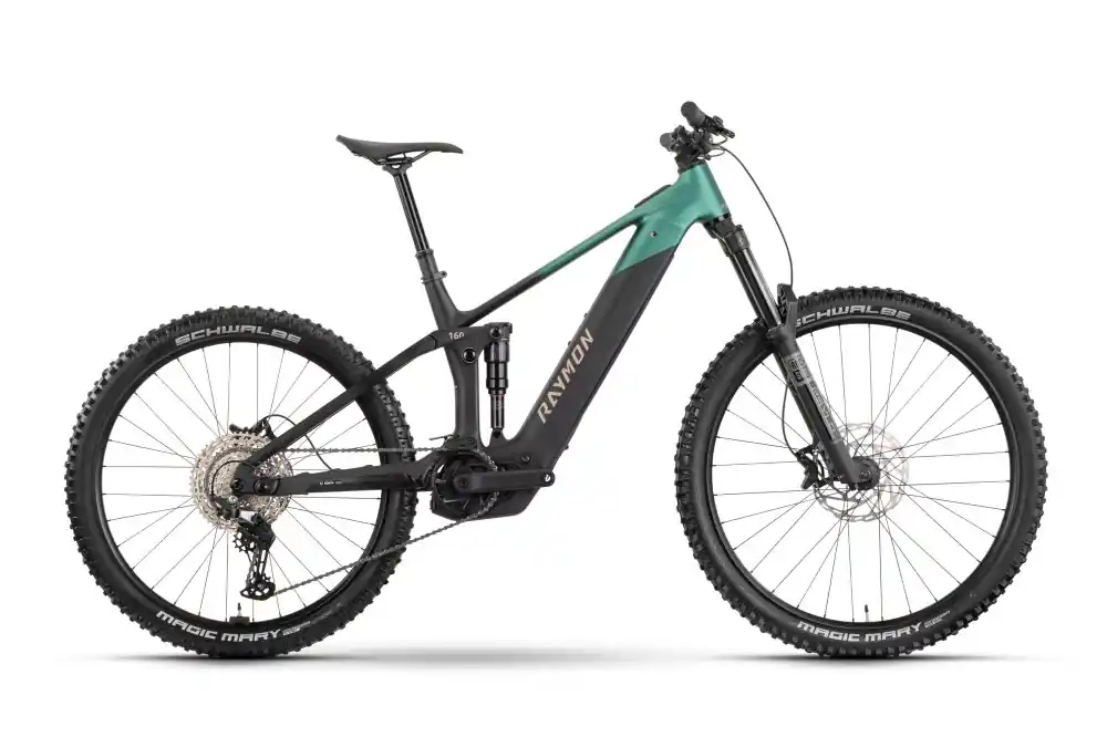 Celoodpružené horské elektrokolo Raymon Vamok Comp Black/Green - Velikost XL Expresní Doručení